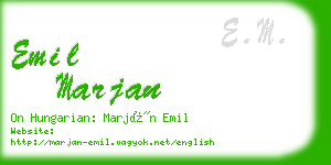 emil marjan business card